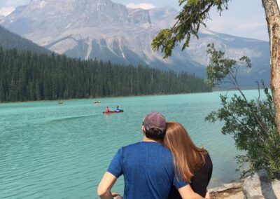 Overlooking lake in Banff Canada